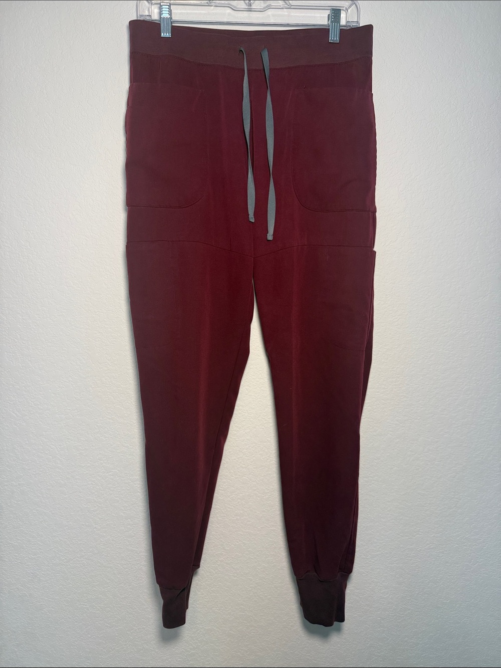Figs Women's Burgundy Drawstring Scrub Jogger Pants Tall
